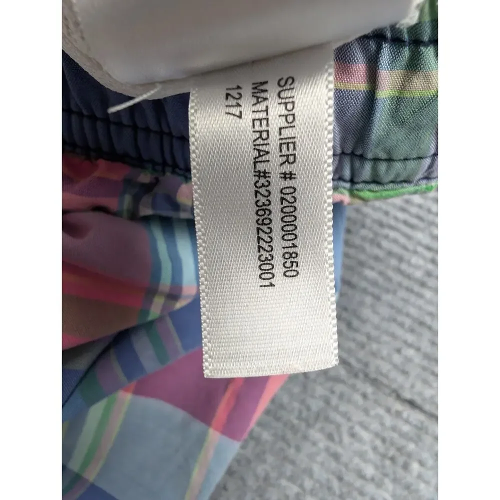 Polo Ralph Lauren Swim Trunks Boys XL Plaid Preppy Retro Pocket Lined Coastal